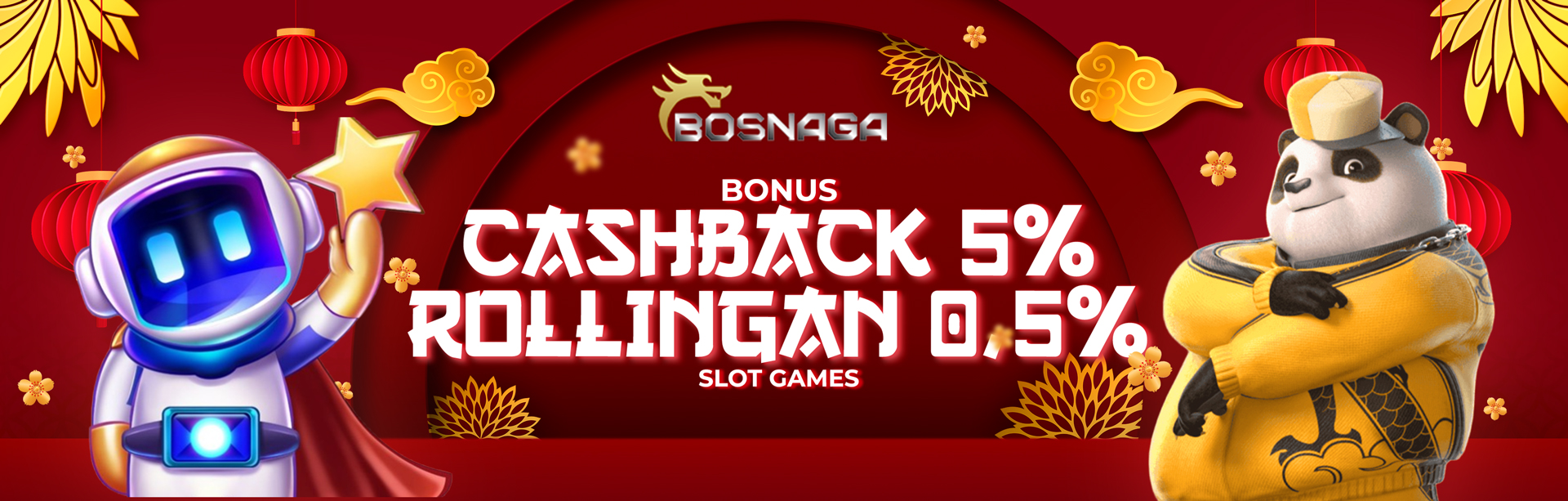 CASHBACK 5% + ROLLINGAN 0,5% SLOTS	