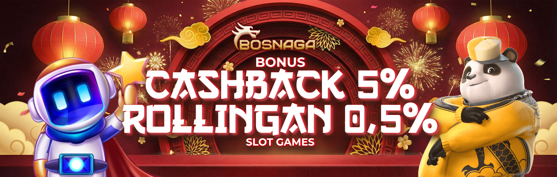 CASHBACK 5% + ROLLINGAN 0,5% SLOTS	