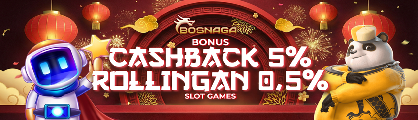 CASHBACK 5% + ROLLINGAN 0,5% SLOTS
